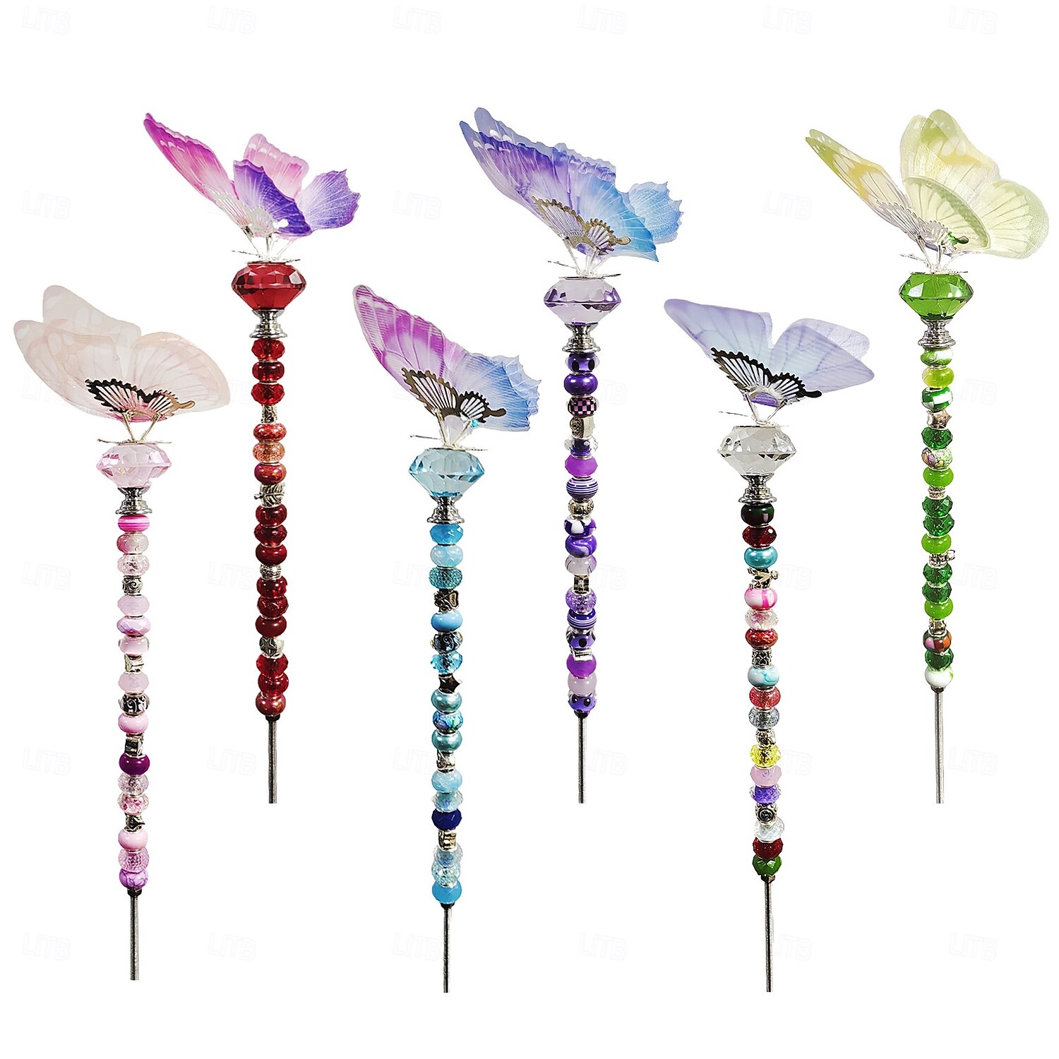 palo da giardino per farfalle, decorazione con palo da giardino per farfalle, set di accessori per giardini fatati per cortile esterno, aiuola e prato del 2025 a $16.99 -P1