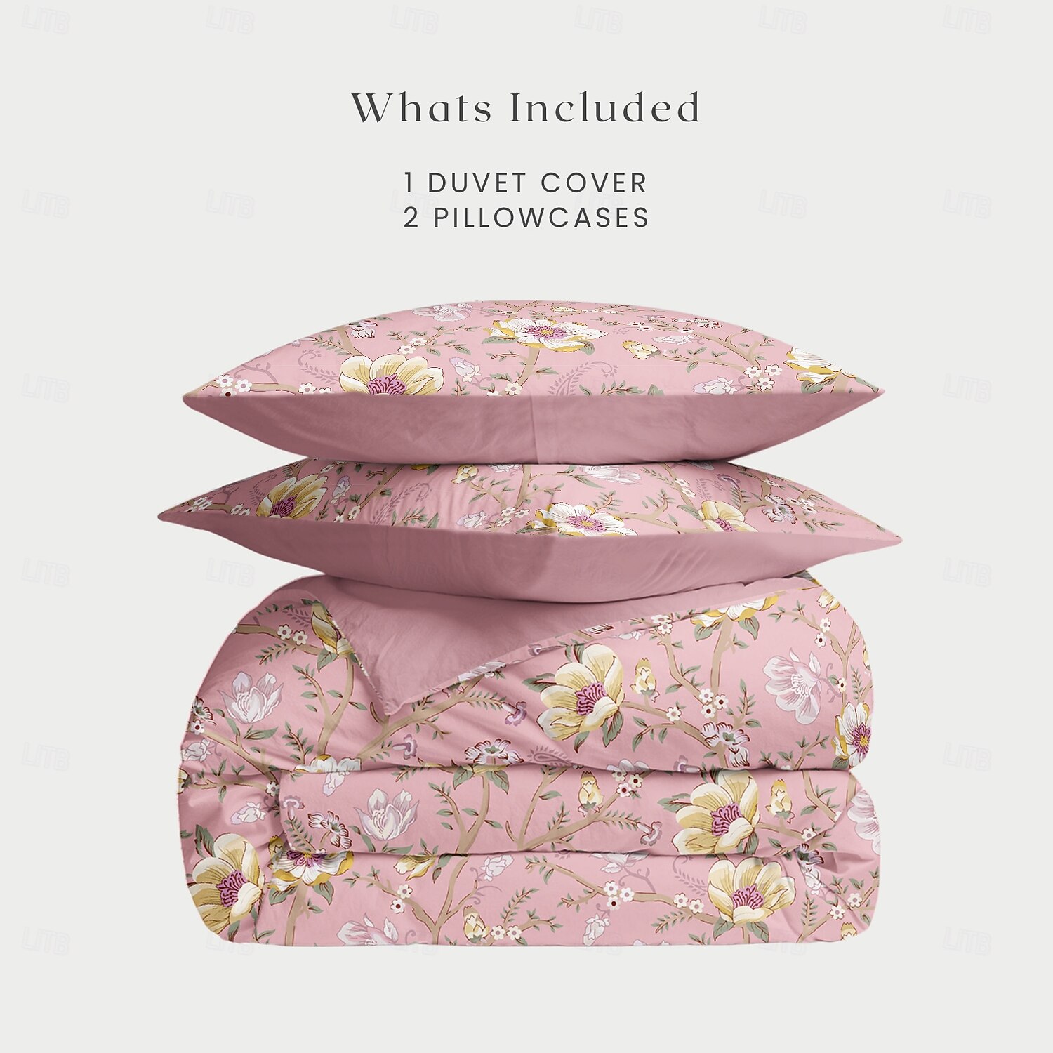 Housse de couette florale taille double ensemble de literie en coton ensembles de lit housse de couette douce légère avec 2 taies d'oreiller pour l'été le printemps violet violet de 2025 ? $60.99 –P5