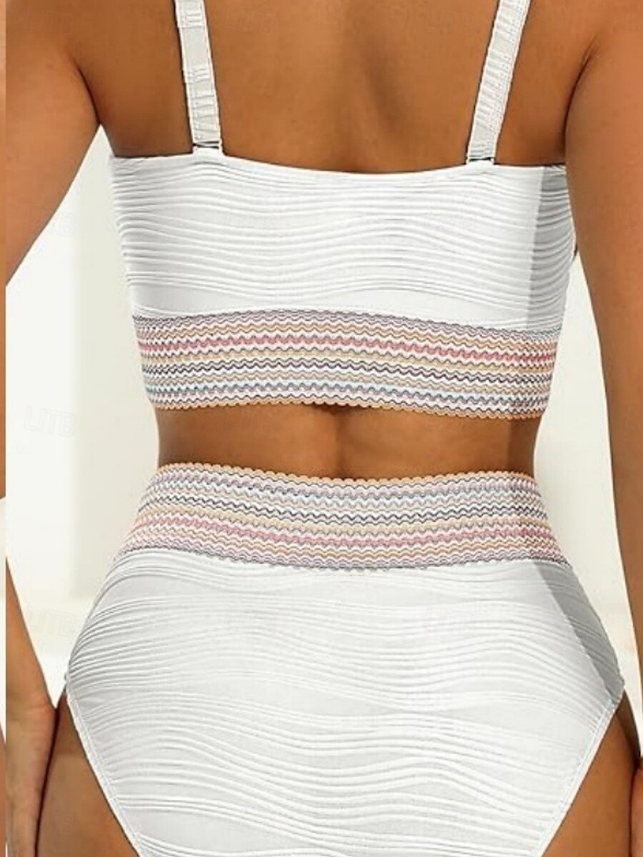 Női fürdőruhák bikini tankini alsóneműk fürdőruhák hátsó kivágásos hasformáló magas derék karcsú nyaralás strandruha egyszínű szíj nélküli ujjatlan fürdőruhák 2025 - $22.99 –P5