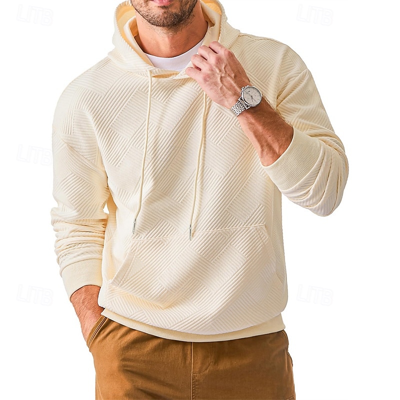 Bărbați Hanorac cu Glugă Caisă Negru Capișon Simplu Jacquard Buzunar Sporturi & Exterior Zilnic Concediu Poliester Șic Stradă De Bază Casual Vară Primăvară Îmbrăcăminte Hanorace hanorace 2025 - AU $36.39 –P1