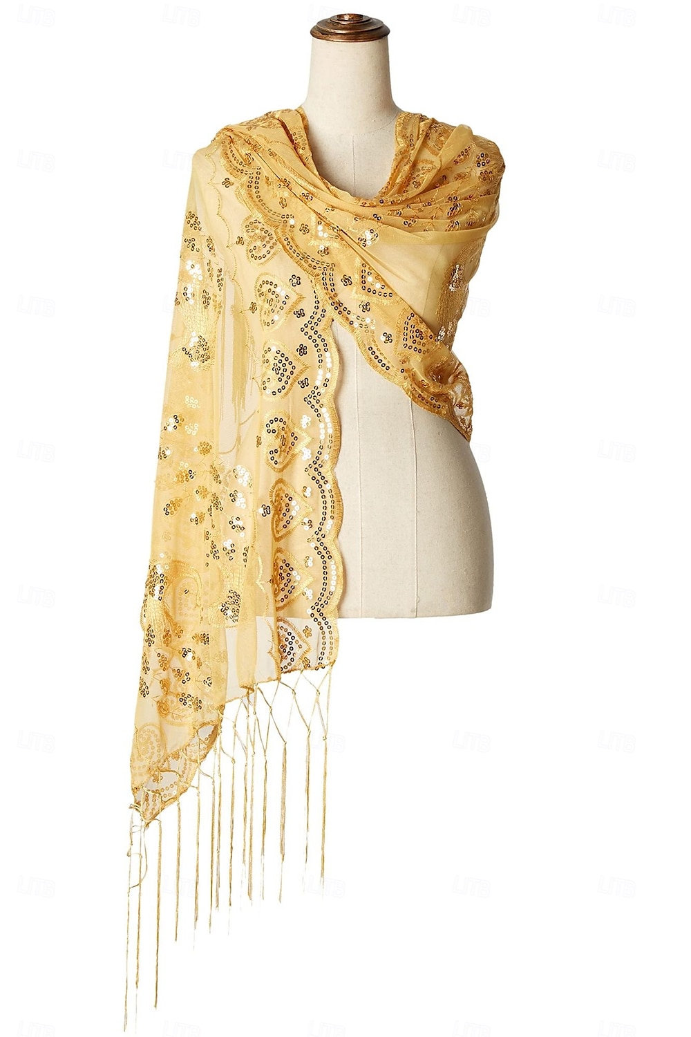 Retro Vintage Goldene Zwanziger 1920er Schal Wickeln Schals Der große Gatsby Flapper-Mädchen Pailletten Quastenfransen Damen Karneval Hochzeit Abendgesellschaft Maskerade Erwachsene Schal 2025 - $13.99 –P11