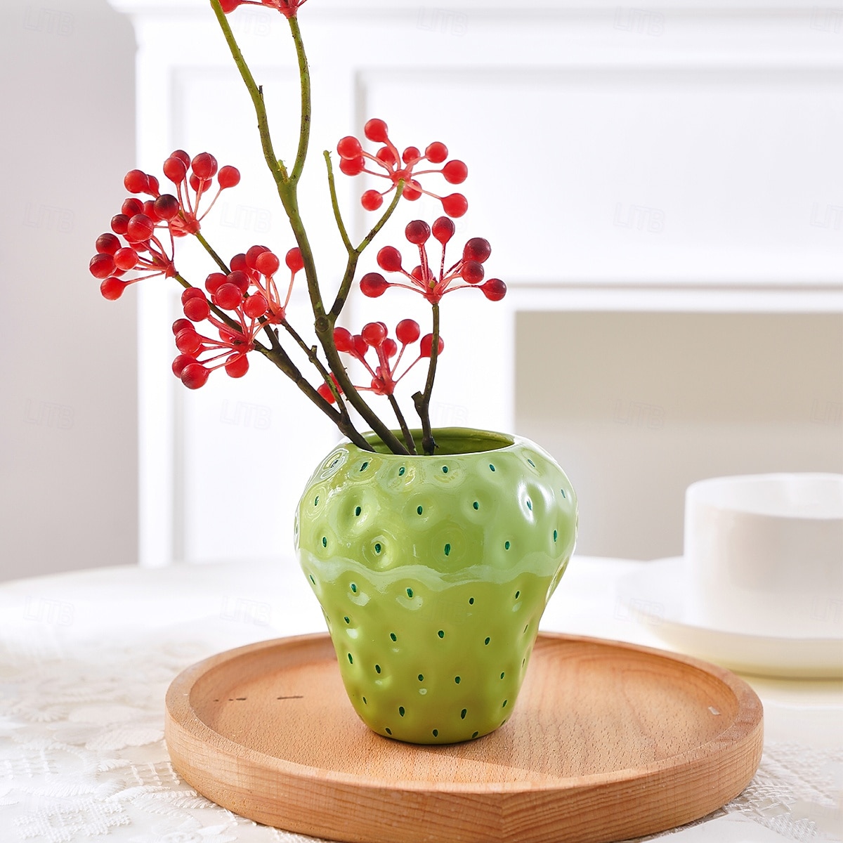 Strawberry Vase, Colorful Resin Handmade Decorative Flower Pot, Red, Pink, Green Options, Adorable Desktop Ornament for Home, Dining Table, Indoor Plants, Succulents, and Floral Arrangements 2025 - $10.99 –P2