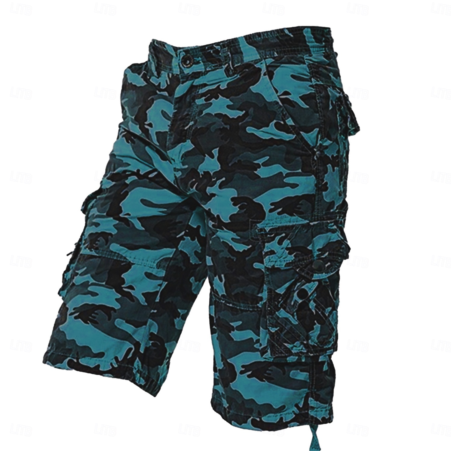 Herren Cargo-Shorts Shorts mit Camouflage-Muster Shorts Sommershorts Bein Kordelzug Mehrere Taschen Klappentasche Tarnung Komfort tragbar Knielang Outdoor Sport Täglich Mode Lässig Armeegrün Rote 2025 - $26.99 –P5
