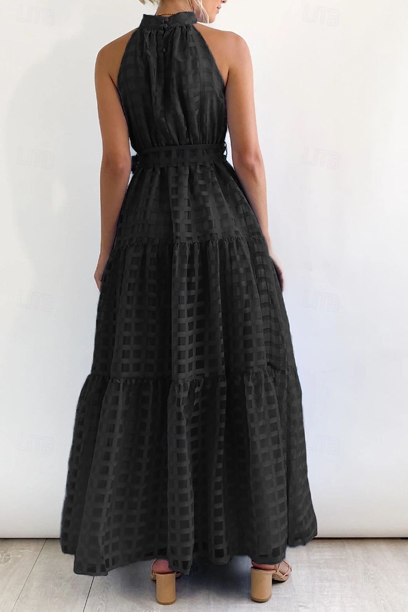 Femmes Robe Longue Maxi Robe Robe de remise des diplômes Robe à col licou Mode Moderne Fête Remise des Diplômes Date Coupe régulière Uni Sans manches Col Halter Cyan Noir Violet Claire Vert Été de 2025 ? $27.99 –P14