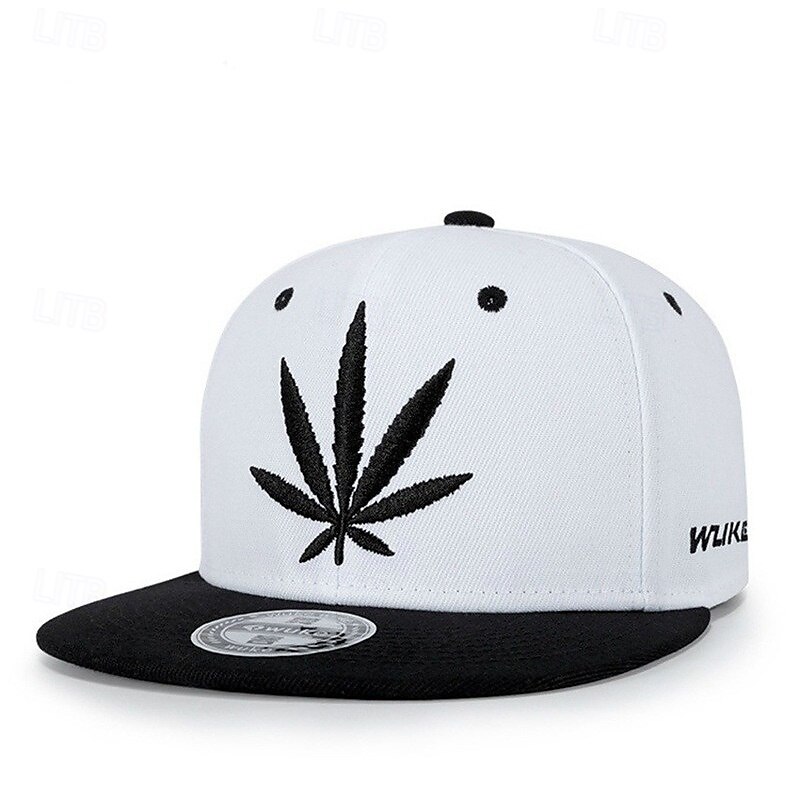 Per uomo Cappello snapback Cappello da Sole Bianco Bianco / Nero Misto poliestere / cotone Ricamato Moda Casual Quotidiano Foglia di erbaccia Regolabile Protezione solare Traspirante del 2025 a $9.99 –P7