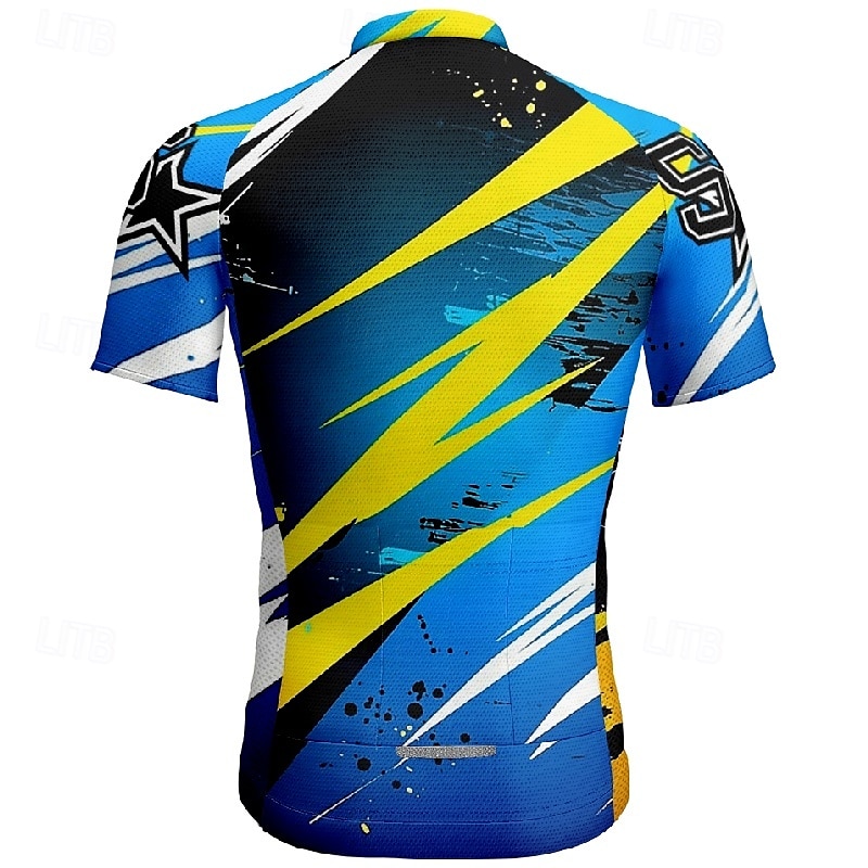 Homme Maillot de cyclisme Manche Courte Cyclisme T-shirt Maillot avec 3 poches arrière VTT Vélo tout terrain Respirant Séchage Rapide Design Anatomique Évacuation de l'Humidité Pourpre foncé Bleu de 2025 ? $25.99 –P15