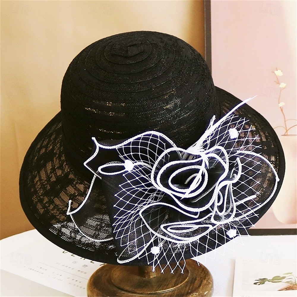 Hats Polyester Napszemüveg Esküvői Ünnep Teás Party Lovas Verseny Koktél Elegáns Vintage Napvédelem Virágfejdísszel 2025 - $19.99 –P8