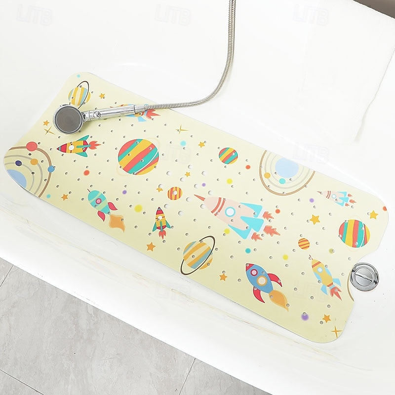 tapete de banho de bebê de desenho animado, tapete de banheira infantil antiderrapante para banho de criança, chuveiro antiderrapante, 40 pol. x 16 pol. com furos de drenagem e ventosas lavável à de 2025 por $22.99 –P11