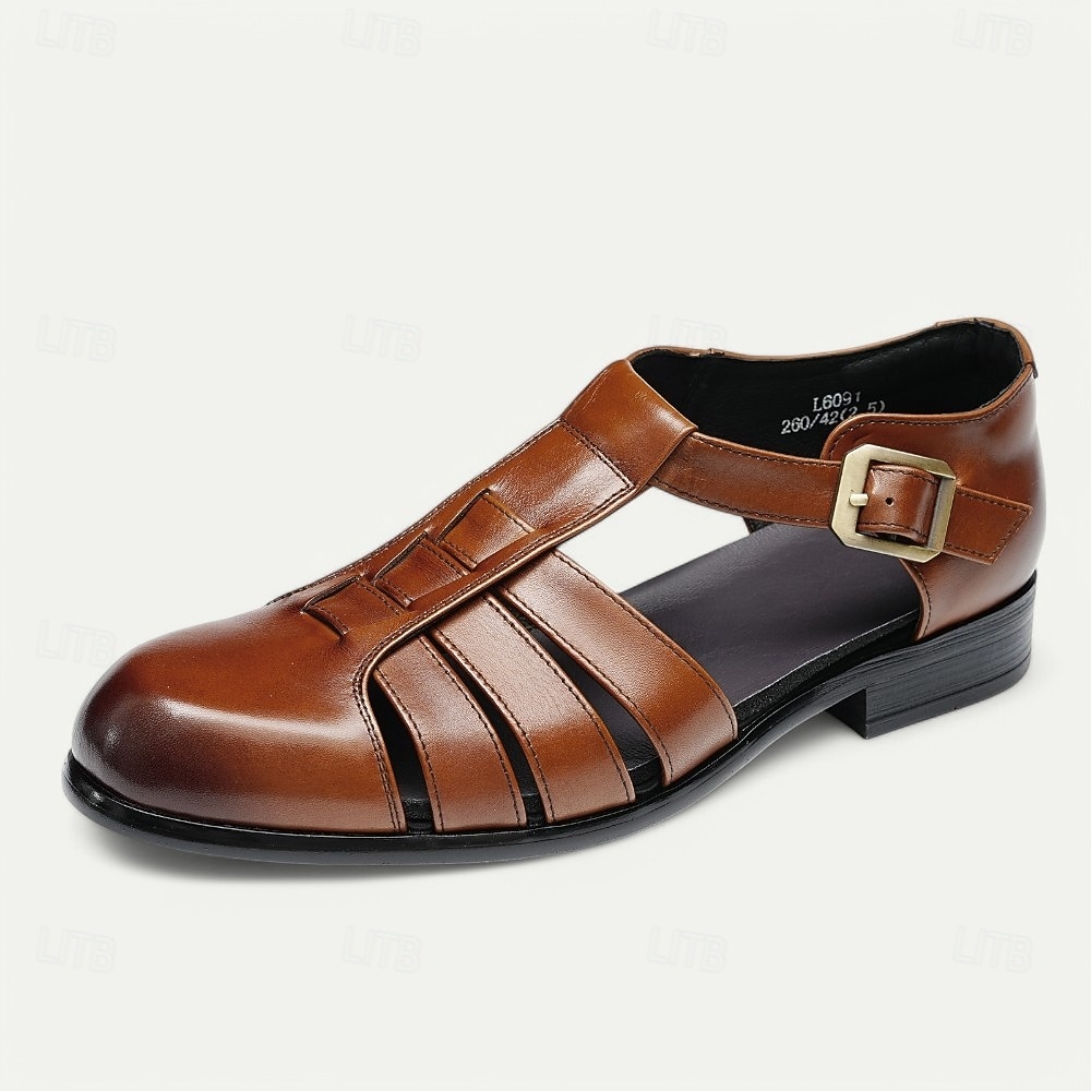 sandali da pescatore in pelle da uomo - sandali estivi traspiranti con punta chiusa per abbigliamento casual e outdoor del 2026 a $109.99 –P4