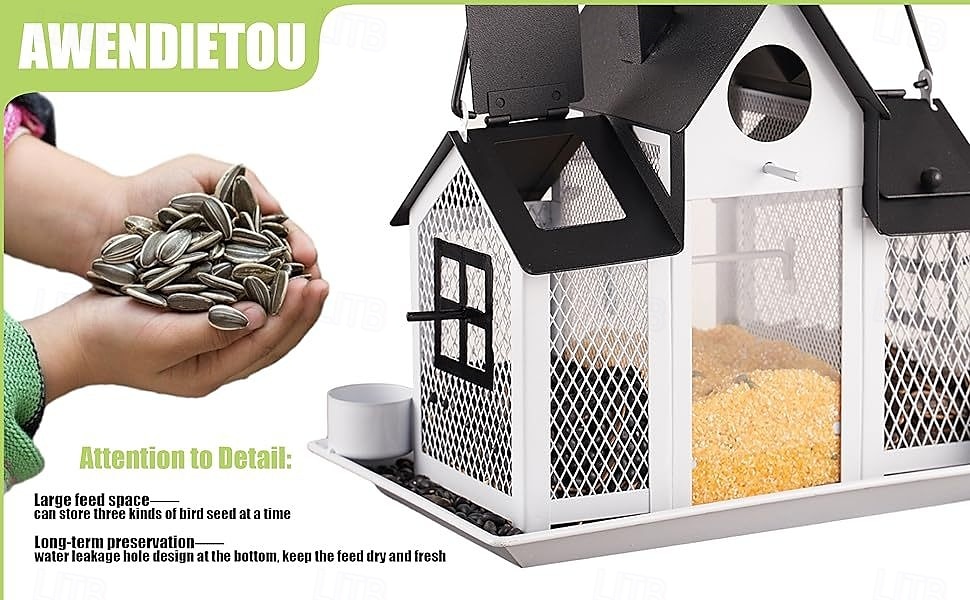 Solar Bird Feeders for Ourside,Bird House Squirrel Proof Feeder,Hanging Metal Mesh Wild Window Large Finch Cardinal Feeder Nest Houses,Bird Outdoors and Garden Decoration 2025 - $39.99 –P7