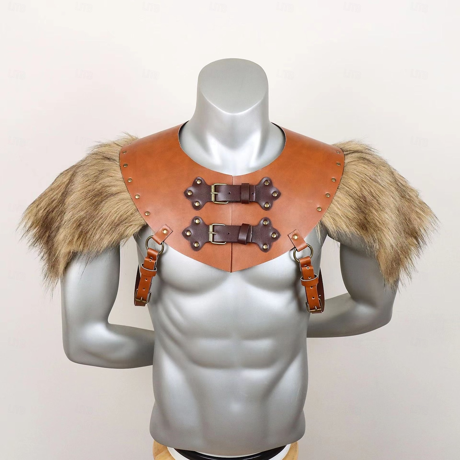 Retro vintage Middeleeuws Renaissance Wapens en Harnassen Schouder Pantser Borstbeschermer Krijger Viking Kostuum Voor heren Viking Halloween Carnaval Prestatie Feest LARP Volwassenen Borstbeschermer 2025 - $23.99 –P2