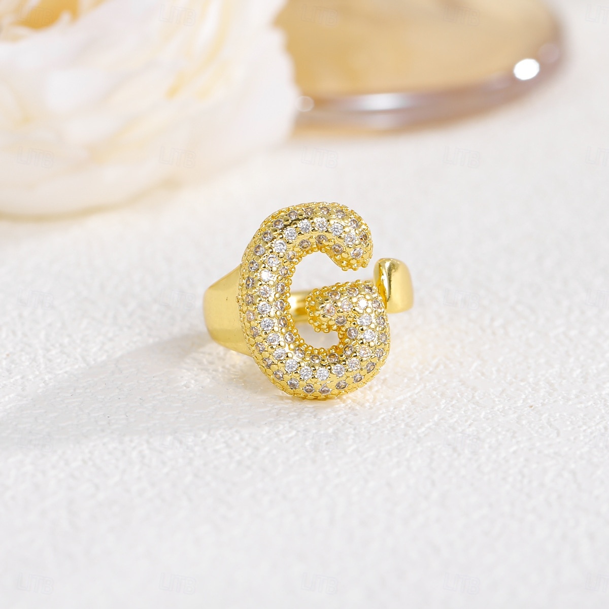 Personalized Letter Ring, Gift for Mom, 18K Gold Plated Adjustable Ring, Copper with Zircon, Open Band Initial Ring, Elegant and Stylish Jewelry for Women 2025 - AU $6.89 –P2