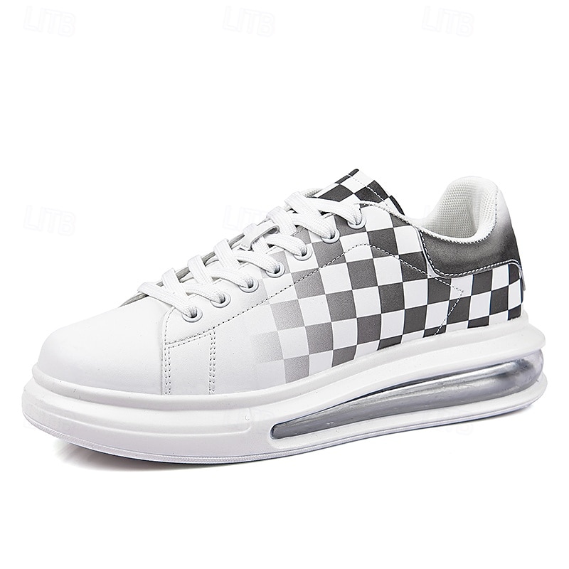 Baskets tendance à carreaux blancs et verts pour hommes avec semelle coussinée - chaussures décontractées élégantes pour le printemps et l'été de 2025 ? $34.99 –P1