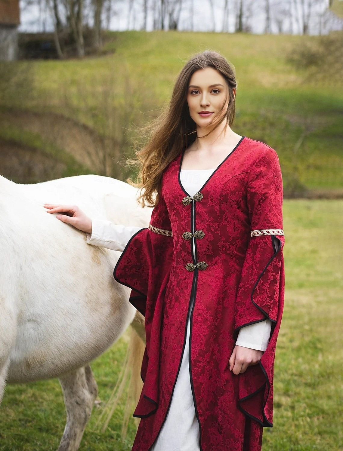 Retro Středověké Renesanční Šaty Plesové šaty Viking Keltský rytíř Maškarní kostým Dámské Keltské Královský předvečer Všech svatých Karneval Výkon Párty LARP Dospělé Šaty 2025 - $128.99 –P11
