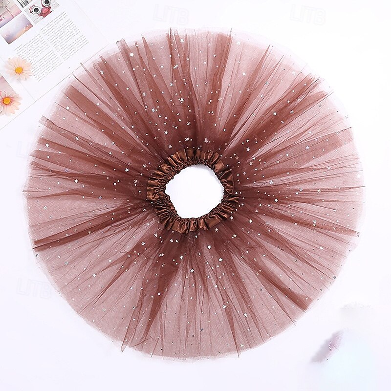 Kinderen Voor meisjes Rok Effen Kleur Actief Netstof Buiten 4 jaar + Zomer Licht Roze Zwart Wit 2025 - $5.49 –P15