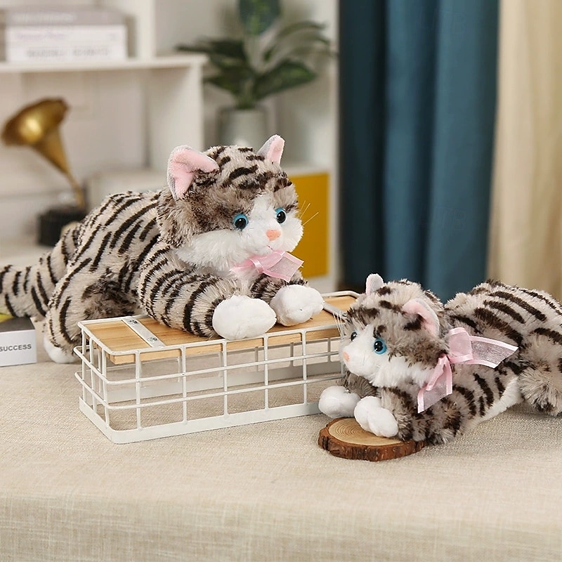 naturtrogen animatronisk katt - realistisk mjuk päls  & spinna - terapi gosedjur 2025 - $24.99 –P3