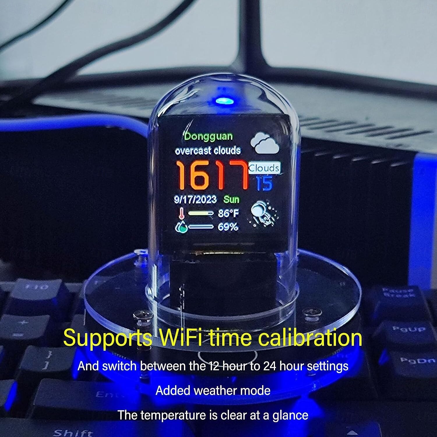 LED Night Lights WiFi-Synced Nixie Tube Clock 1.54 Inch LCD Screen Weather Display 12/24 Hour Electronic Touch to Switch Themes Clock RGB Digital Clock with Electronic Album Feature for Home Office 1PC 2025 - $53.99 –P5