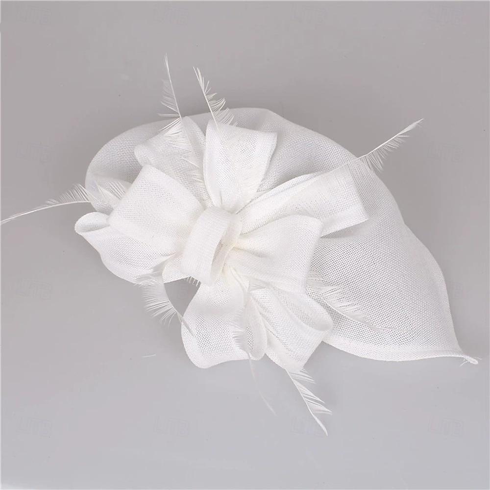 Kopfstück Federn Sinamay Hochzeit Abendgesellschaft Elegant Hochzeit Mit Feder Kopfschmuck Kopfbedeckung 2025 - $19.99 –P2