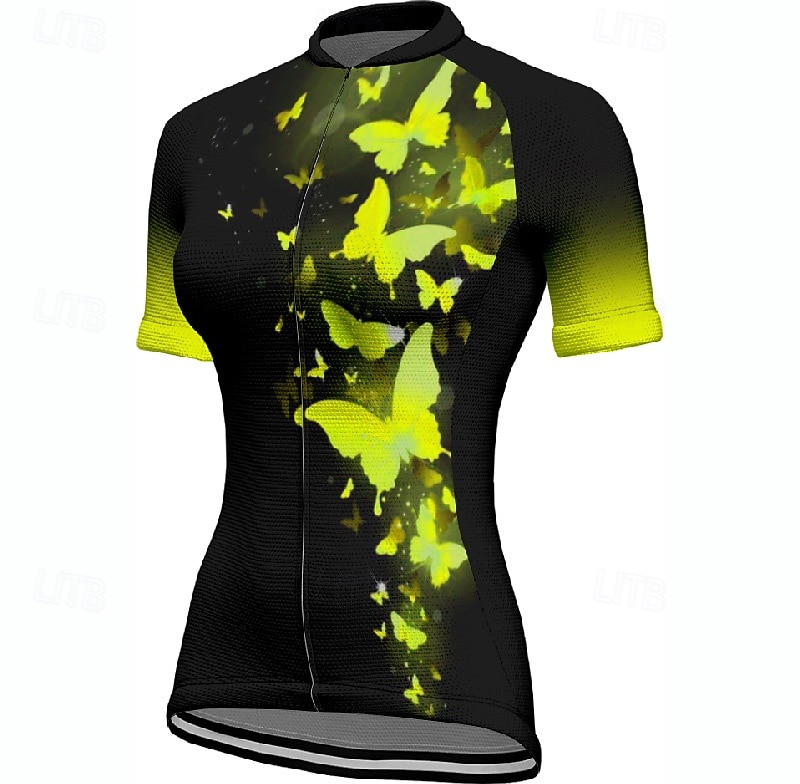 Pentru femei Jersey de ciclism Fluture Manșon scurt Bicicletă Tricou Tee Jerseu cu 3 buzunare spate Ciclism montan Uscare rapidă Proiectare anatomică Wicking Respirabil Sport Rosu Albastru Verde 2026 - $23.99 –P4