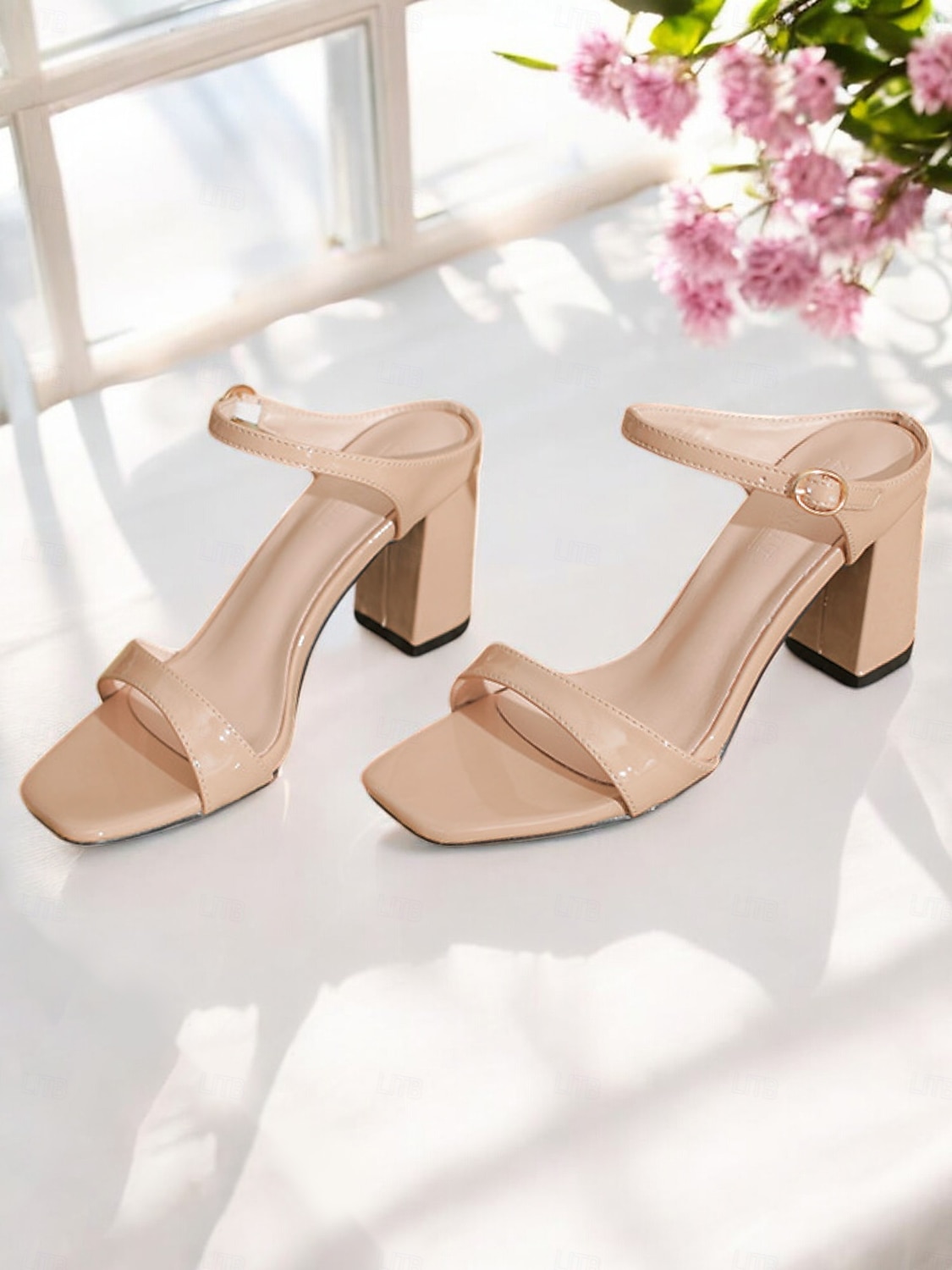 סנדלי slingback בלוק עירום לנשים - נעלי עקב מינימליסטיות לדייטים מזדמנים וטיולי קיץ 2025 - GBP £26 –P3