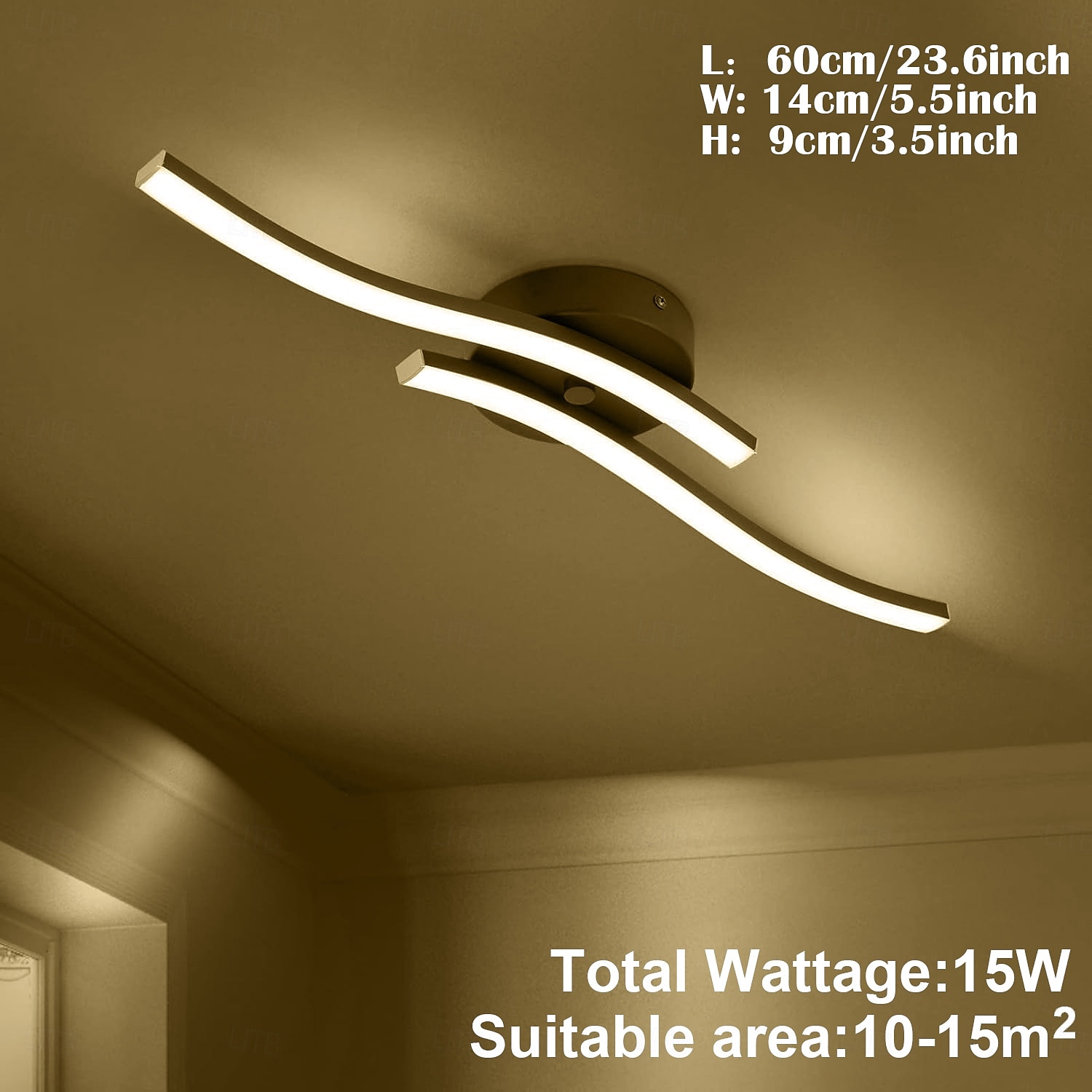 2025年 モダンな調光可能な LED シーリングライト カーブ 2 ヘッド 15W 3 ヘッド 20W 4 ヘッド 24W ミニマリスト埋め込み式シーリングライト器具 廊下、勉強部屋、寝室、キッチンに最適  コレクション – $66.59 –P4