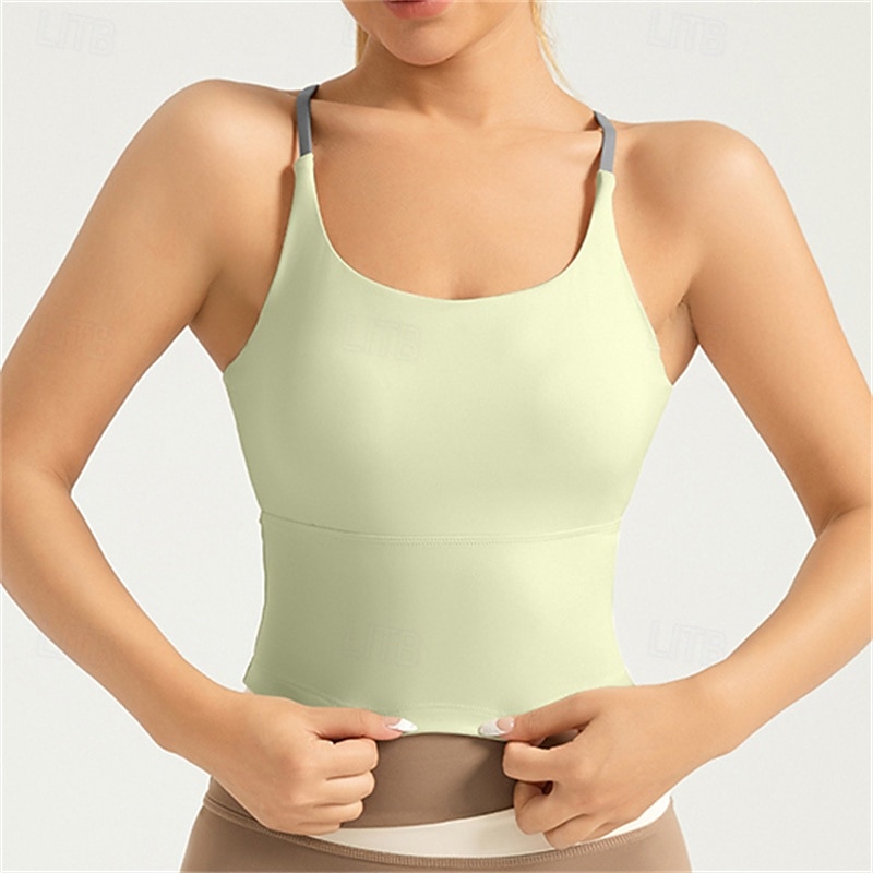 Női Lagana potpora Sportmelltartók Futó melltartó Nyissa meg a Vissza elemet Keresztpántos Jó felső Kosaras Fitnesz Szabadidős sport Futás Légáteresztő Könnyű Mekano Spandex Fekete Fehér Rózsaszín 2025 - $26.99 –P9