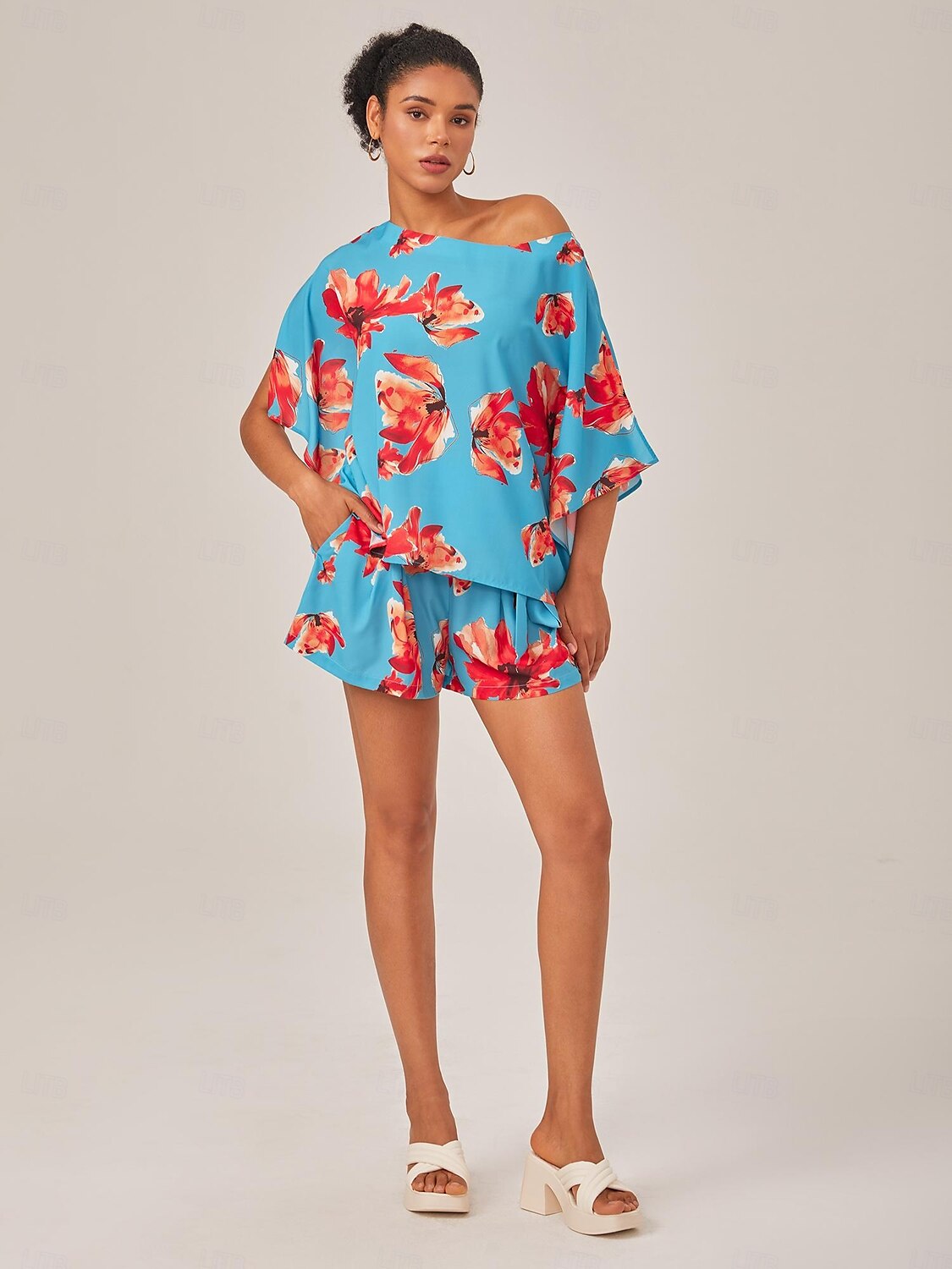camicia a maniche corte in raso del 2025 a $10.59 –P3