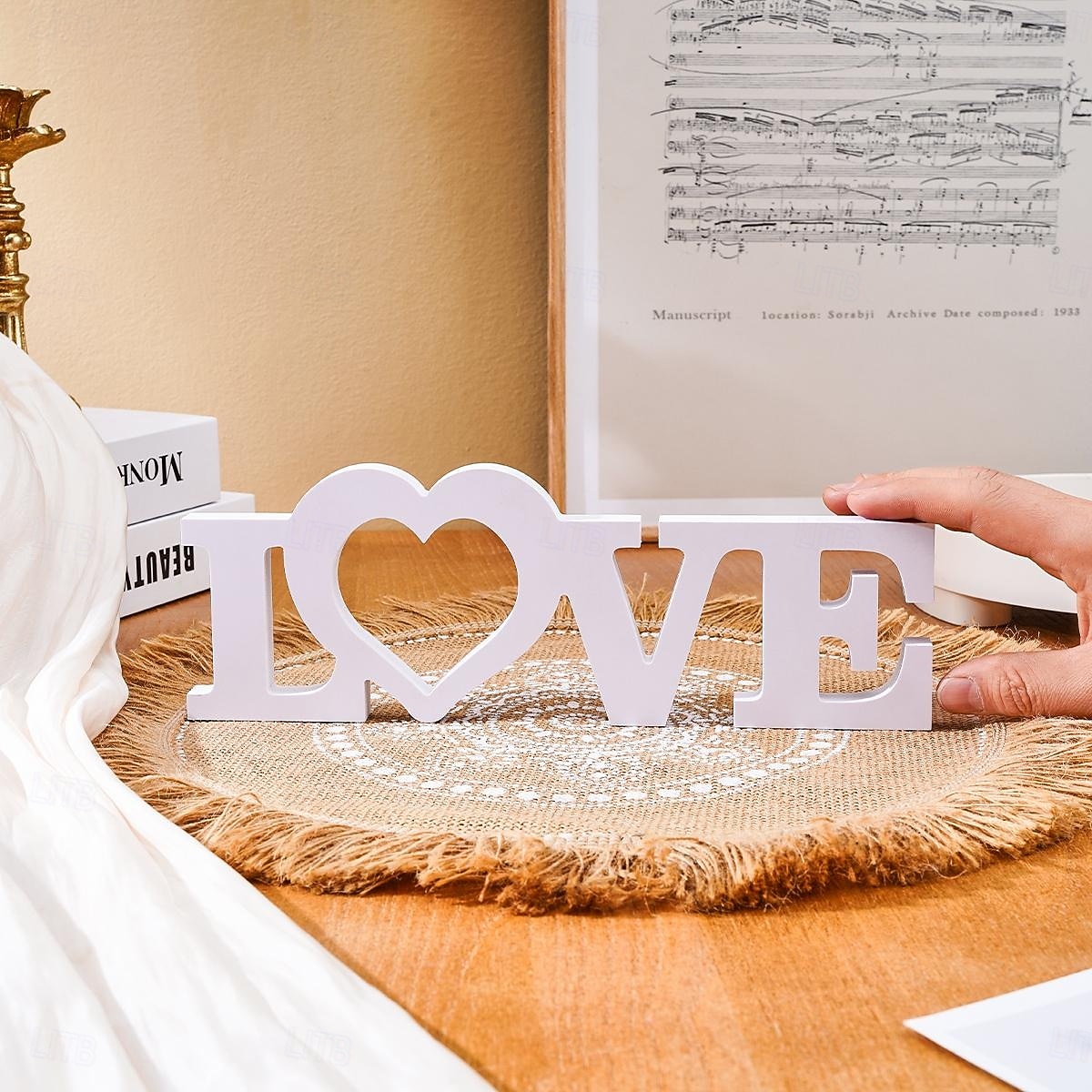 Белая буква «любовь» для украшения стола, отдельно стоящая вывеска из ПВХ, романтическое украшение на день святого Валентина, свадьбу, годовщину, теплое украшение для рабочего стола в помещении для 2026 - $9.99 –P11