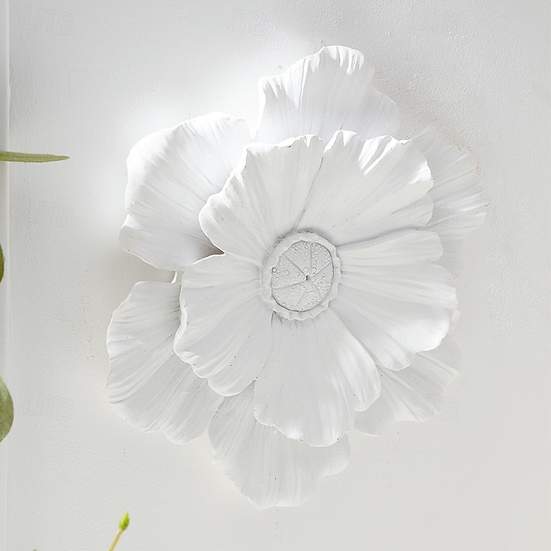 Vintage Large Flower Wall Decor, Gold Silver White Resin Wall Hanging, 3D Floral Wall Art for Home, Living Room, Bedroom Decoration 2025 - $20.99 –P14