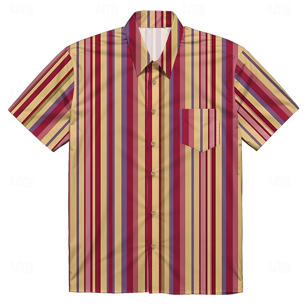 Retro 70. léta Tričko Aloha košile Hippie Disko Květinový S proužky Pánské Plesová maškaráda Dovolená Párty Pride Parade Dospělé Tričko 2025 - $17.49 –P5