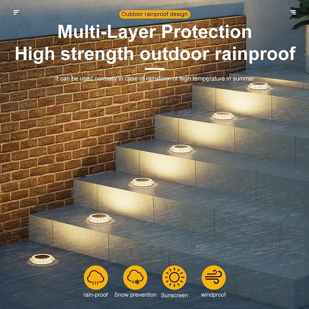 4 шт. светодиодных уличных светильника на солнечных батареях, наземные светильники, точечные светильники для ландшафтного освещения, 16 светодиодов, солнечные дисковые светильники для сада, подземные 2026 - $40.99 –P11