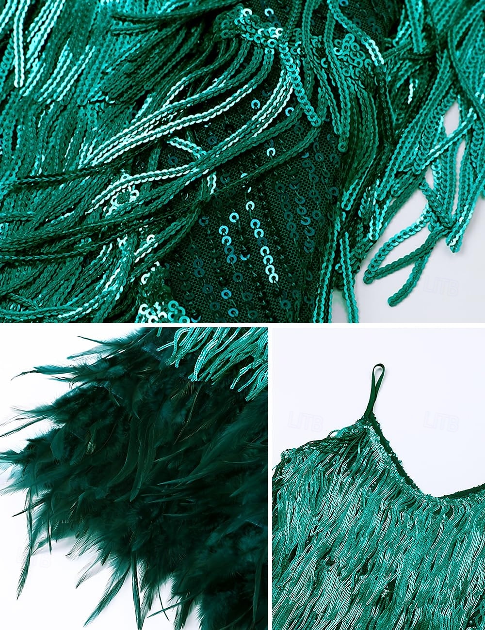 Glada 20-talet 1920-talet Flapper-klänning Klänningar Den store Gatsby Tofs Fjäder Tofs Fjädrar Maskeradkläder Dam Maskerad Bröllop Bröllopsgäst Fest / afton Vuxen Klänning Hemkomstklänningar 2025 - $49.99 –P2
