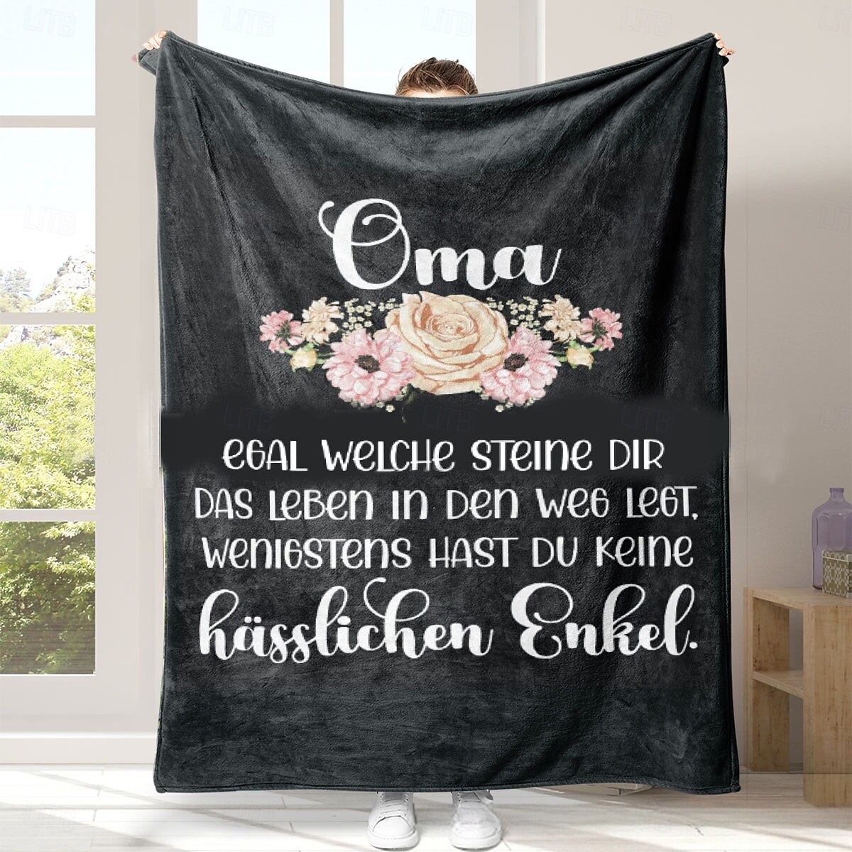morsdagsteppe, et brev til mor, morsdagsgave myk og koselig, perfekt gave til mor, blomster- eller hjertedesign, varm og behagelig 2025 - $19.99 –P6