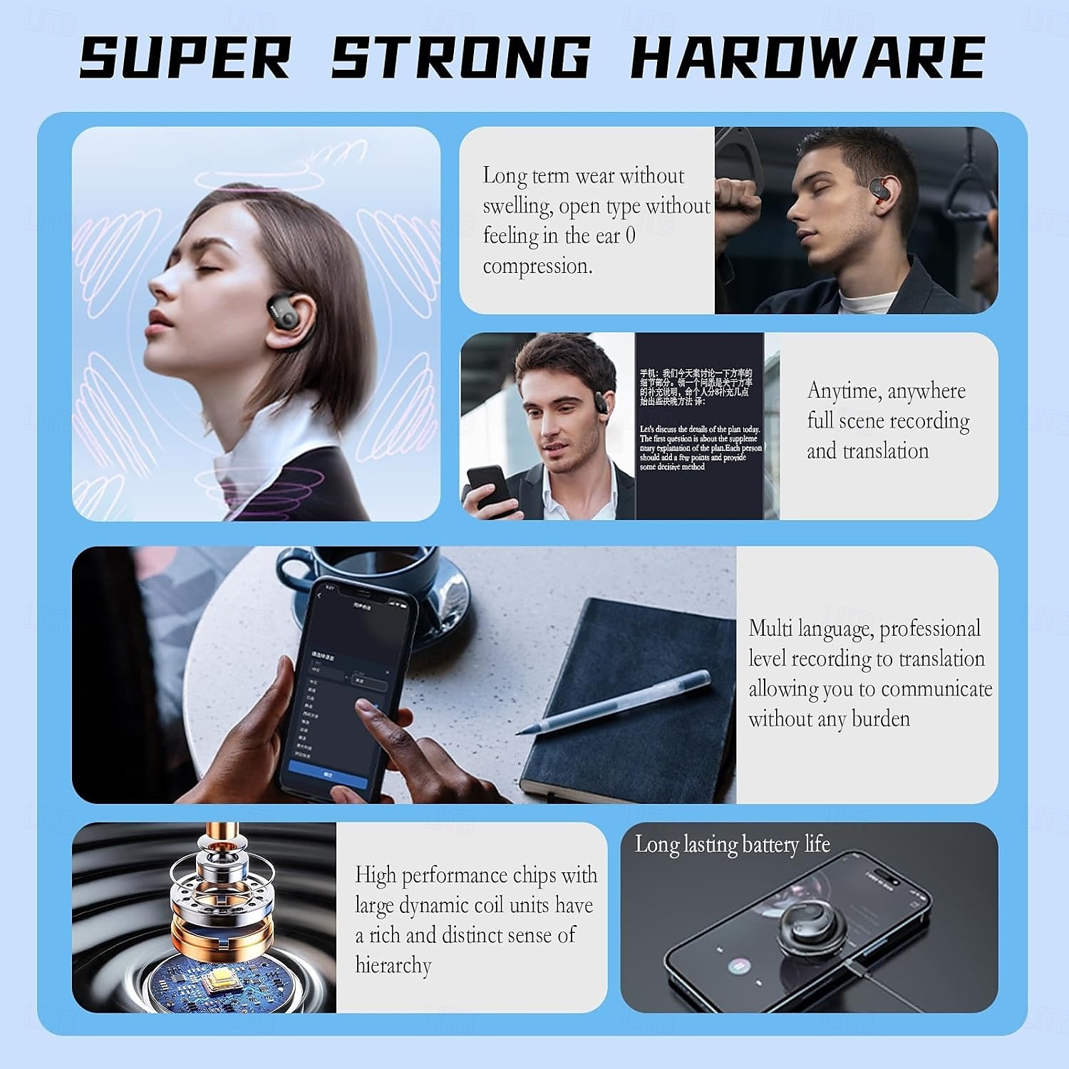 BY01 True Wireless Headphones TWS Earbuds Ear Hook Bluetooth 5.3 Stereo Surround sound ENC Environmental Noise Cancellation for Apple Samsung Huawei Xiaomi MI  Everyday Use Jogging Trekking Mobile 2025 - $26.99 –P4