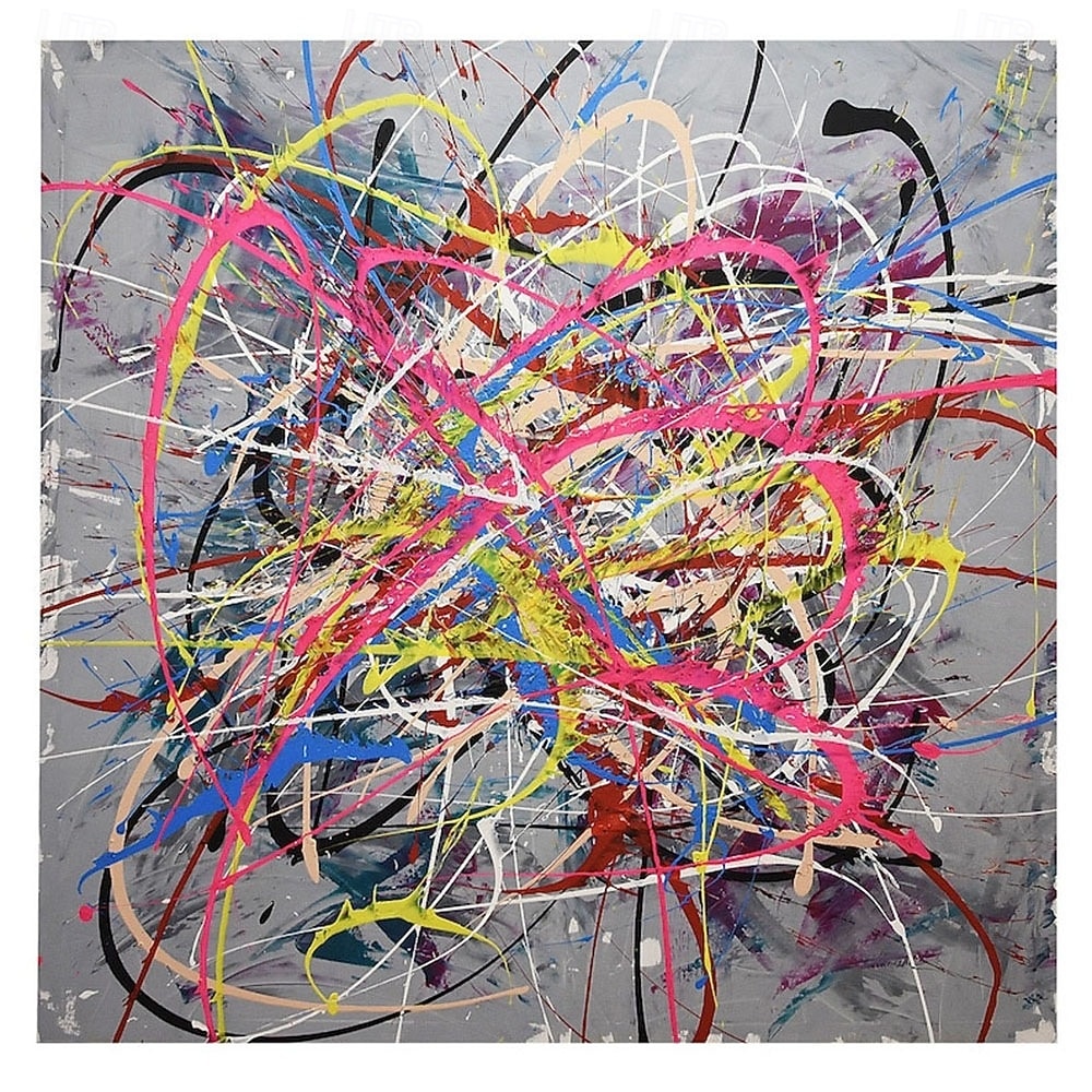 2026年 特大の手作りアクリル画、大きなオリ画、アート、カラフルな