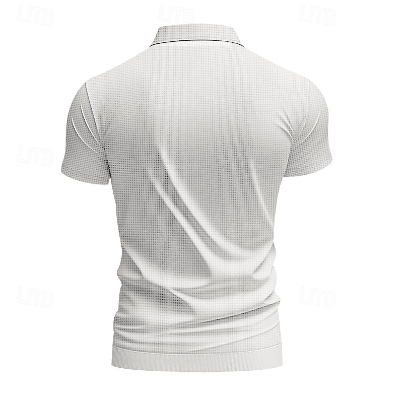 Per uomo Maglia da golf Polo Piqué Affari Casuale Bavero Manica Corta Moda Essenziale Tinta unica Testurizzato Bottoni Estate Primavera & Autunno Vestibilità regolare Marrone Scuro Bianco Grigio del 2025 a €16.99 –P6