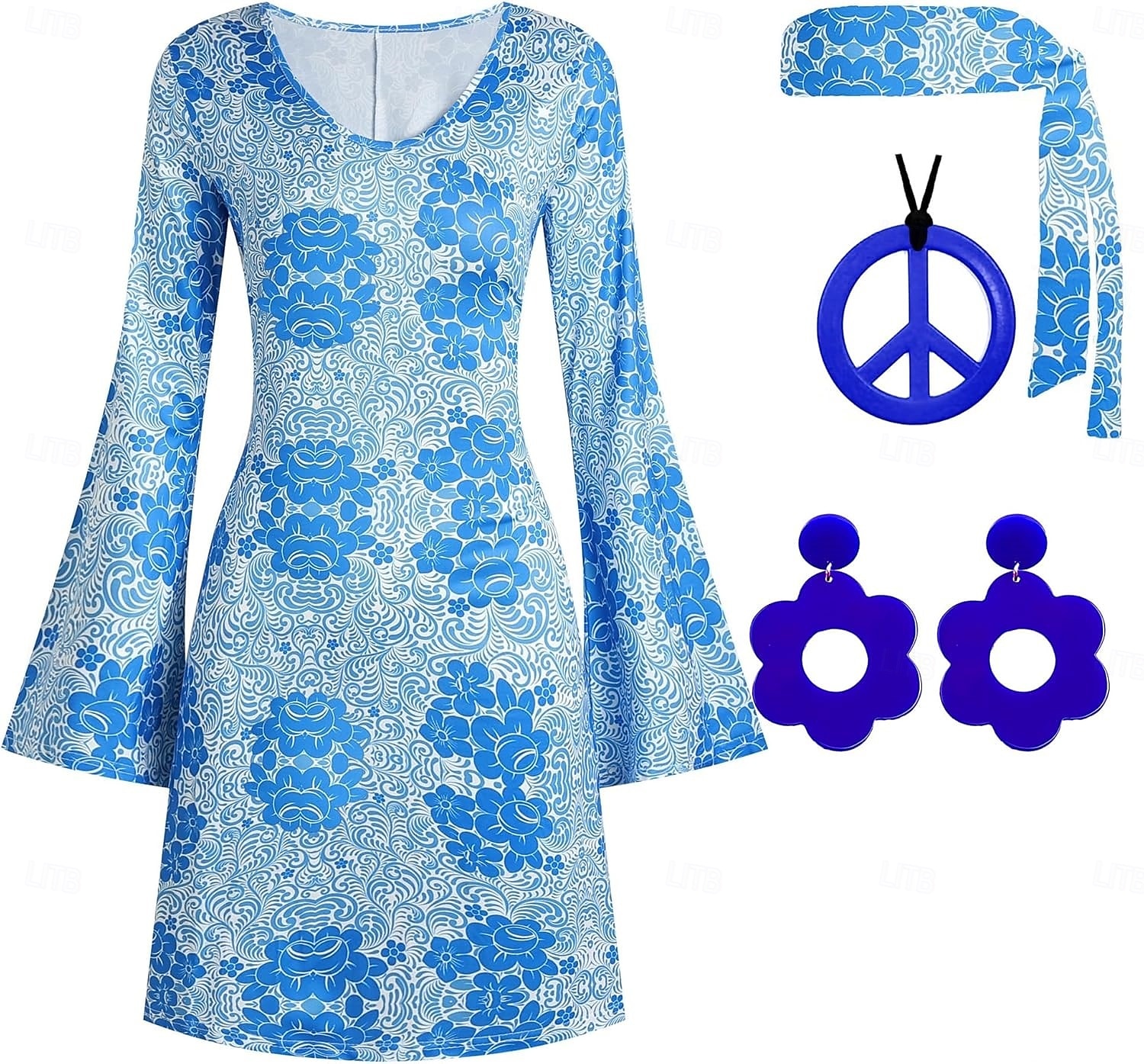 Retro Antiguo Años 60 Años 70 Traje de cosplay Accesorios Conjunto de accesorios Hippie Mujer Carnaval Mascarada Rendimiento Fiesta Desfile del orgullo Adulto 1 Collar Cima Pendientes 2025 - $20.99 –P1