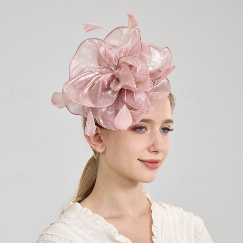 Helm Organza Bruiloft Avond Feest Elegant Bruiloft Met Pure Kleur Helm Hoofddeksels 2025 - $12.99 –P1