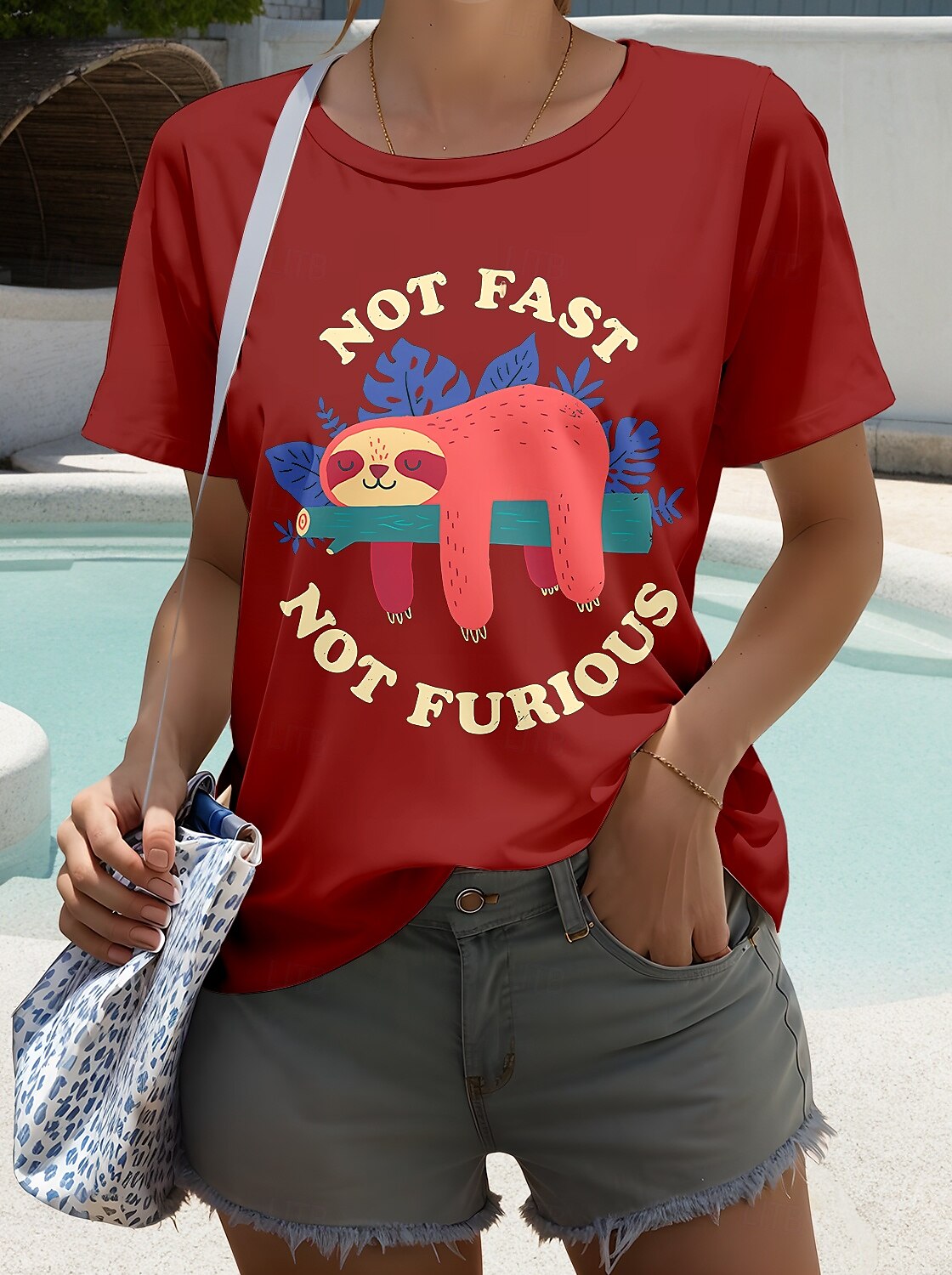 Femmes T-shirt Graphique Lettre Mode Occasionnel Manche Courte Col rond Hauts Réguliers Quotidien Week-end Imprimé Vin Vert Véronèse bleu marine Bleu Roi Été Printemps de 2025 ? $19.99 –P6