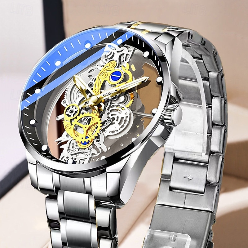 Nou ceas automat complet transparent cu două fețe pentru bărbați timp liber sport afaceri rezistent la apă lumină de noapte ceas stilat 2025 - $31.99 –P7