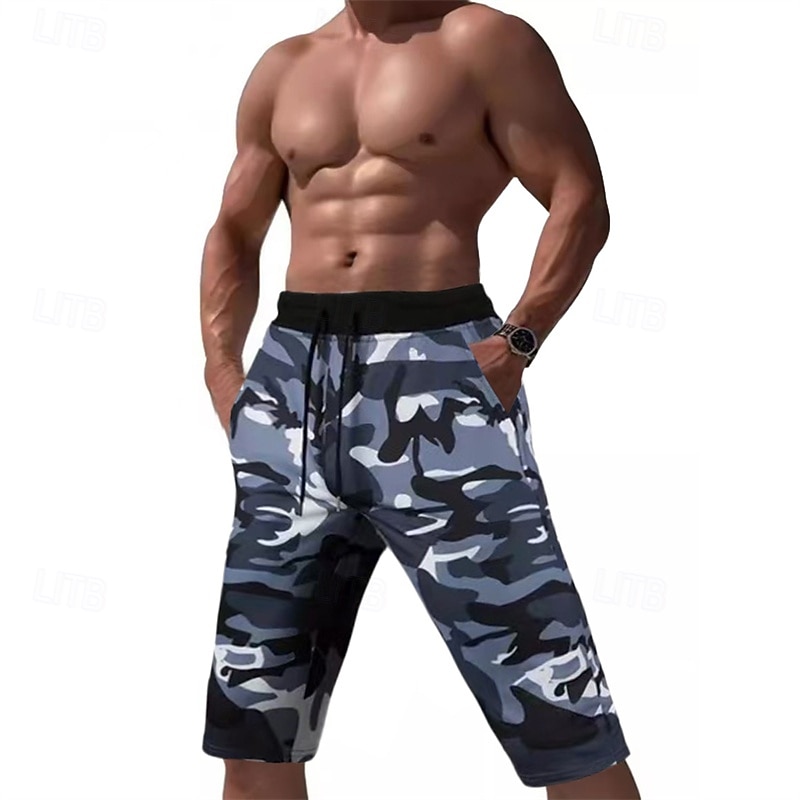 Ανδρικά Κάπρι παντελόνια Σορτς Camo Καλοκαιρινό σορτς Τσέπη Κορδόνι Ελαστική μέση Γραφική Καμουφλάζ καμουφλάζ Άνεση Αναπνέει Μήκος μοσχάρι ΕΞΩΤΕΡΙΚΟΥ ΧΩΡΟΥ Διακοπές Αθλητισμός Καθημερινό 2026 - $20.99 –P6