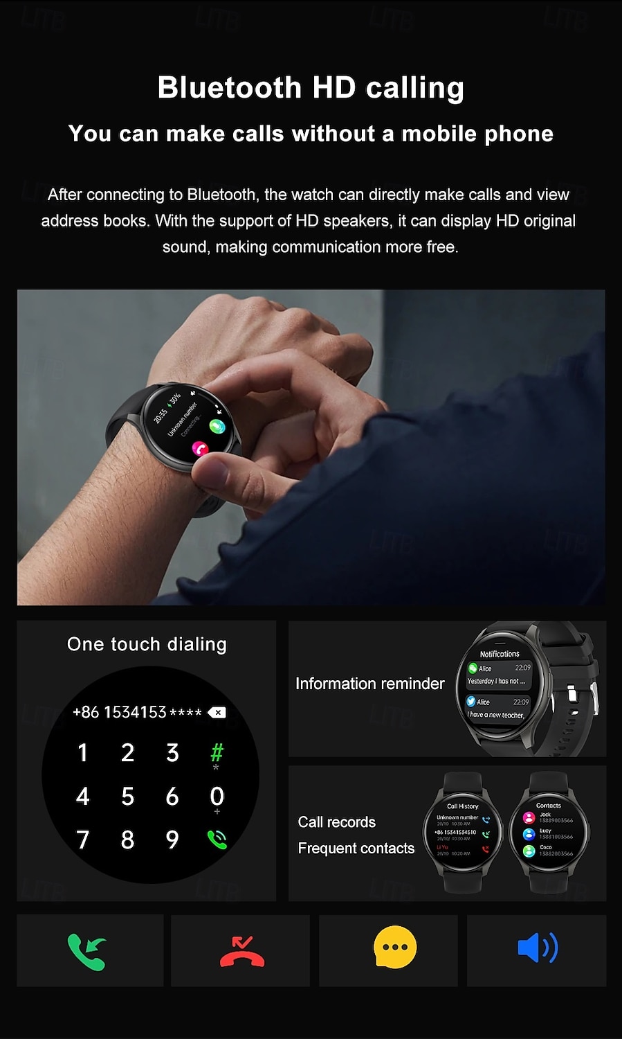 696 ZW60 Smart Watch Fitness Tracker ECG PPG Bluetooth Anropspåminnelse Android iOS IP67 44mm 1,43 2025 - $39.99 –P4