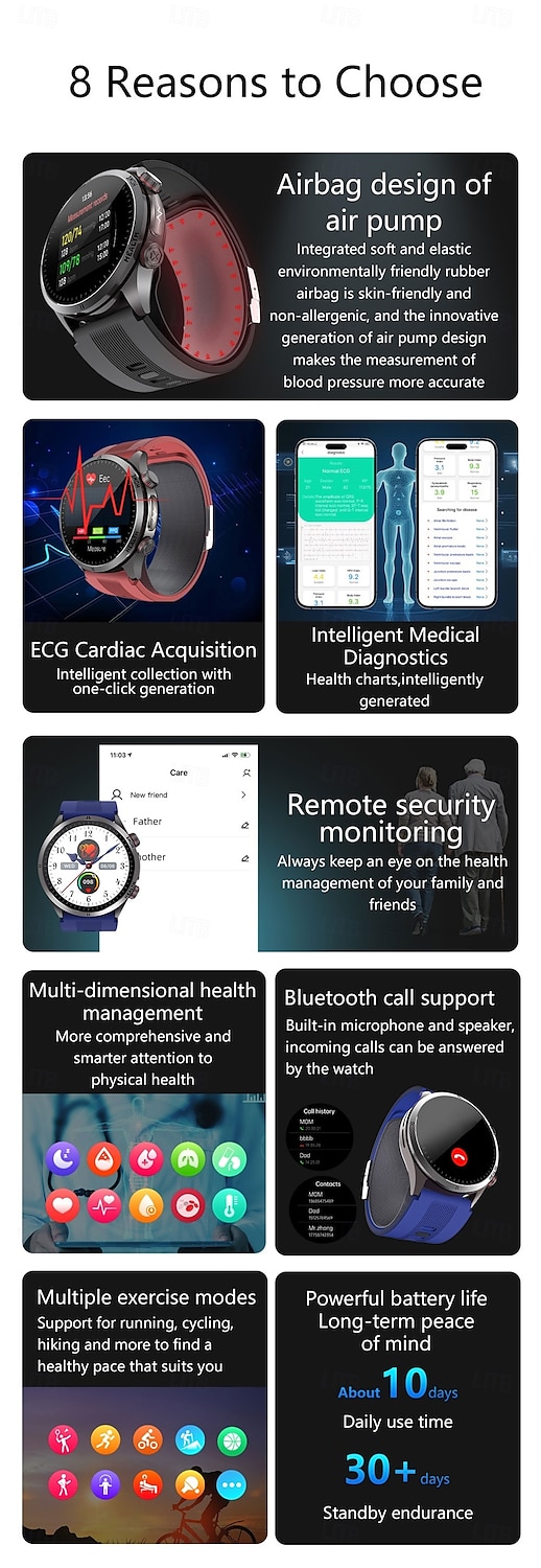S26 Smart Watch 1.43 inch Smartwatch Bluetooth ECG+PPG Temperature Monitoring Pedometer Compatible with Android iOS Men Hands-Free Calls Message Reminder 49mm Watch 2025 - $178.99 –P2