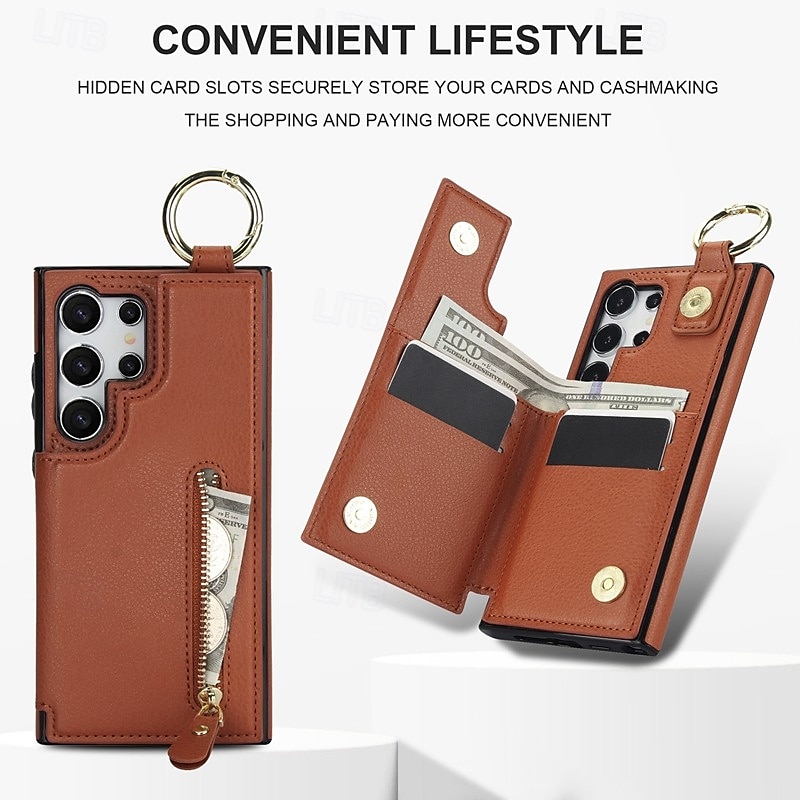 Phone Case For Samsung Galaxy S24 Ultra Plus S24 FE S23 S22 S21 S20 Ultra Plus FE A55 A35 A25 A15 5G A14 A54 A73 A53 A12 A13 Back Cover with Stand Holder Magnetic Zipper Retro TPU PU Leather 2025 - $24.99 –P9