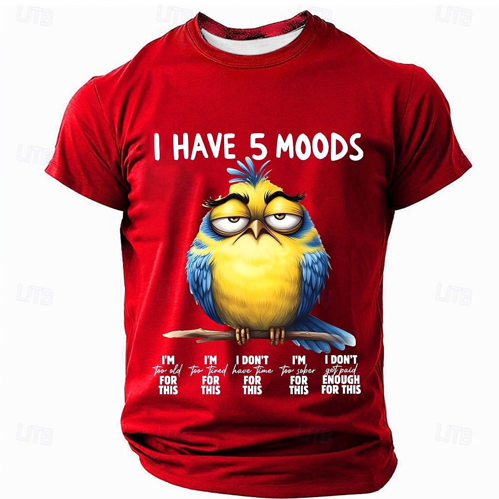 Herren Tiermotiv Lustig T Shirt Kurzarm T-Shirt 3D-Druck Rundhalsausschnitt Hemd Mode Übertrieben Täglich Party Straße Lässig Schwarz Rote Blau Sommer Frühling Bekleidung S M L XL XXL XXXL 2025 - $17.99 –P4