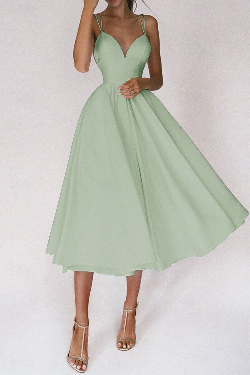 Per donna Abito Midi Abito Bianco Abito da laurea Abito Sottoveste Moda Compleanno Laurea Uscire Vestibilità regolare Semplice Senza Maniche Spalline sottili Nero Bianco Rosso Verde Estate del 2025 a $32.99 –P17