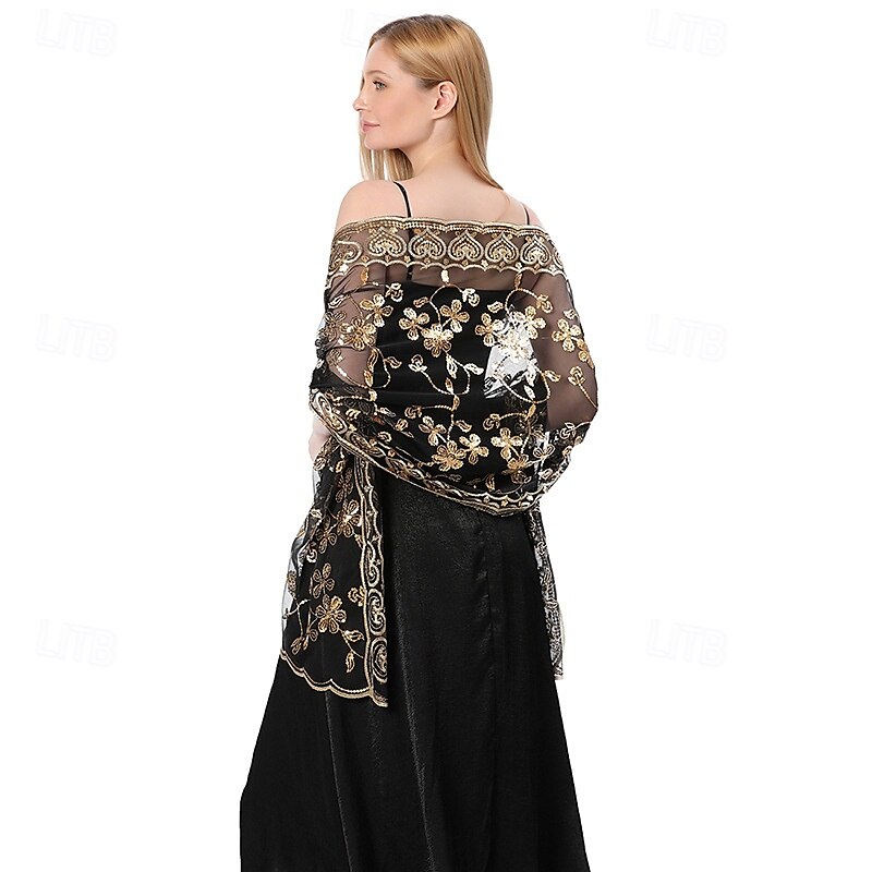 Retró Ordító 20-as évek 1920-as évek sál Wrap Kendők A nagy Gatsby Flapper lány Flitter Rojt Női Farsang Esküvő Estély Álarcos mulatság Felnőttek Kendő 2025 - $17.49 –P1