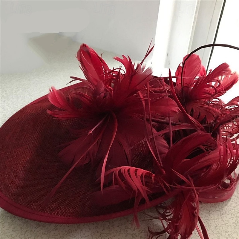 Palarie organza Nuntă Cursă de cai Epocă Cu Pene Diadema Articole Pentru Cap 2025 - $44.99 –P14