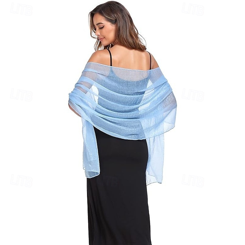 Damesomslag Elegant Mouwloos Polyester Bruiloftsomslagen Met Pure Kleur Voor Feest Lente zomer 2025 - $7.99 –P16