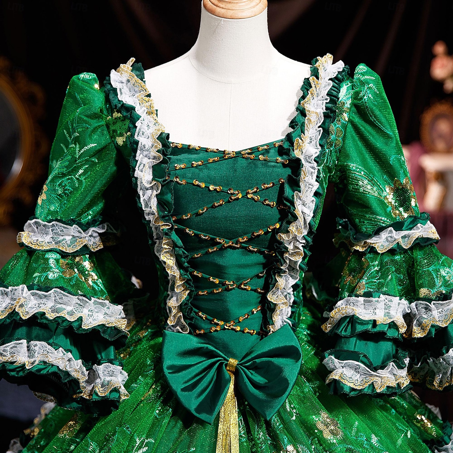 Βίντατζ Ροκοκό Αναγέννησης Μάξι Φορέματα Κανονικό Juliet Πριγκίπισσα Νύφη Πλισέ Μαζεμένο Πριγκίπισσα Στρογγυλή Λαιμόκοψη Φανταχτερή Φόρεμα Γυναικεία Απόκριες Μασκάρεμα Επίδοση Πάρτι Απόκριες Ενήλικες 2026 - $341.09 –P5